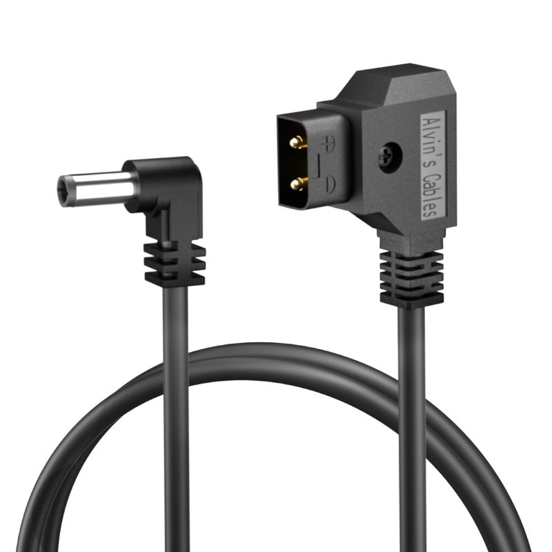 Alvin's Cables كابل د-تاب من ألفين إلى DC 12V بزاوية صحيحة 5.5 2.1 مم لكاميرا كانون C70، بلاك ماجيك فيديو أسيست، أتموس نينجا شوجن، شاشة سمول إتش دي 60 سم|2 قدم - Image 1